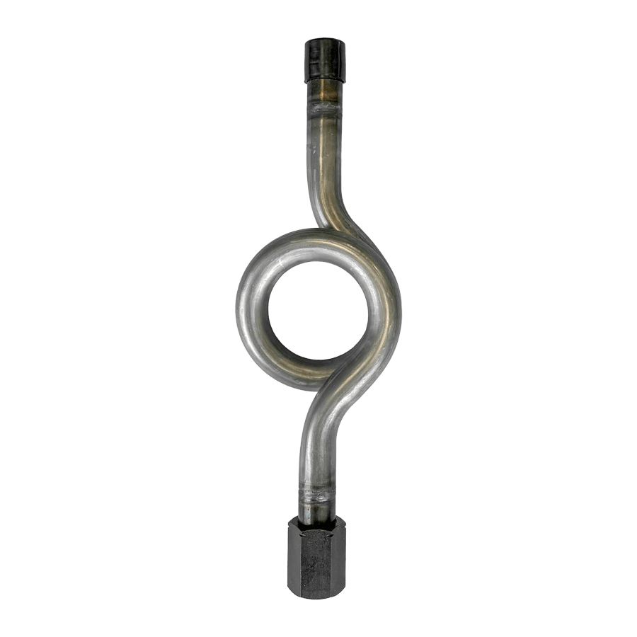 Wassersackrohr, Kreisform, 1/2``, Stahl, PN25, Zapfen / Spannmuffe